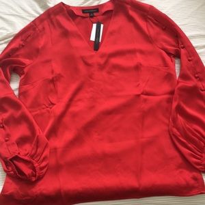 V-neck button sleeve top